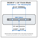 36" Power Trowel Finish Blade – 6" x 14" Bolt Pattern