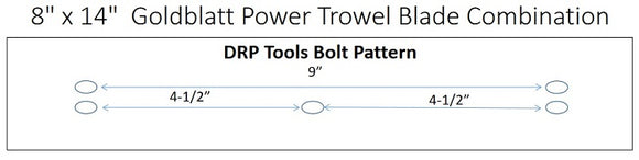 8" x 14" Goldblatt Combination Power Trowel Blade 4-PK