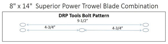 8" x 14" Superior Power Trowel Combination Blade