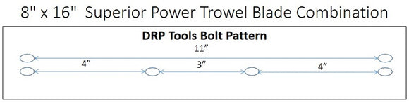 8" x 16" Superior Power Trowel Combination Blade 25% Longer Life Blue 4-PK