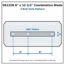 Superior / Husqvarna Power Trowel Combination Blades 8" x 12.5" Blue Steel Bolt pattern