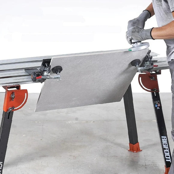 Raimondi Variable Angle Vertical Tile Clamps for Bigfoot Work Bench under side