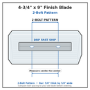 24" Power Trowel Finish Blade – 4-3/4" x 9" 4PK Bolt Pattern