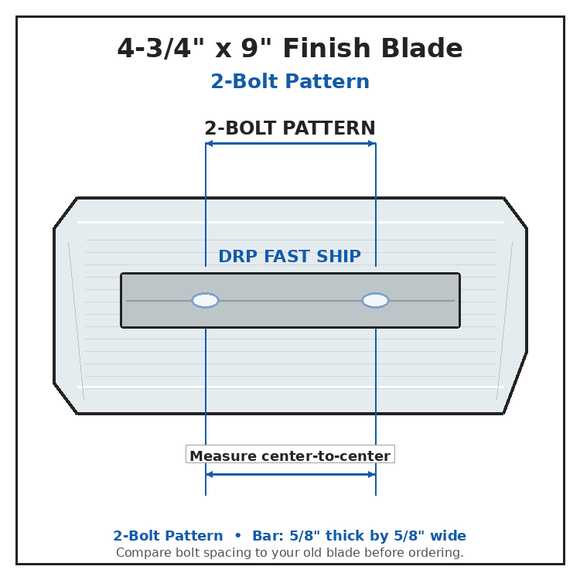 24" Power Trowel Finish Blade – 4-3/4" x 9" 4PK Bolt Pattern
