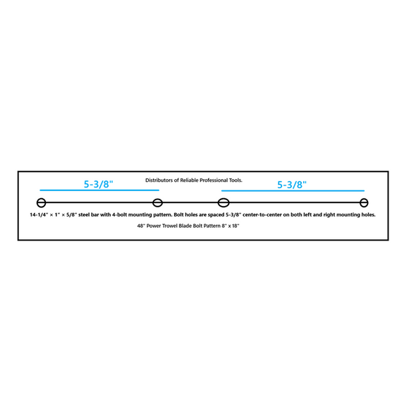 8" x 18" Superior Combination 48" Power Trowel Blade Bolt Pattern
