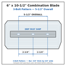 Allen & Bartell 30" Power Trowel Combination Blade – 6" x 10-1/2" 4PK Bolt Pattern