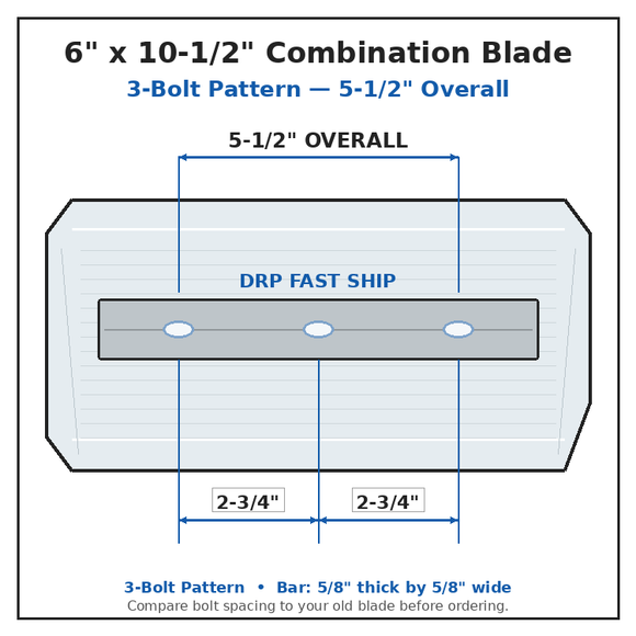 Allen & Bartell 30" Power Trowel Combination Blade – 6" x 10-1/2" 4PK Bolt Pattern