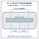 30" Power Trowel Finish Blade – 6" x 10-1/2" 4PK Bolt Pattern