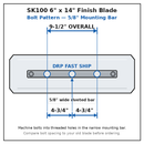 36" Power Trowel Finish Blade – 6" x 14" Bolt Pattern