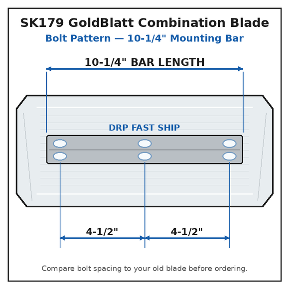 Goldblatt 36" Power Trowel Combination Blade – 8" x 14" 4PK Bolt Pattern