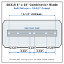 46-48" Power Trowel Combination Blade – 8" x 18" 4PK Bolt Pattern
