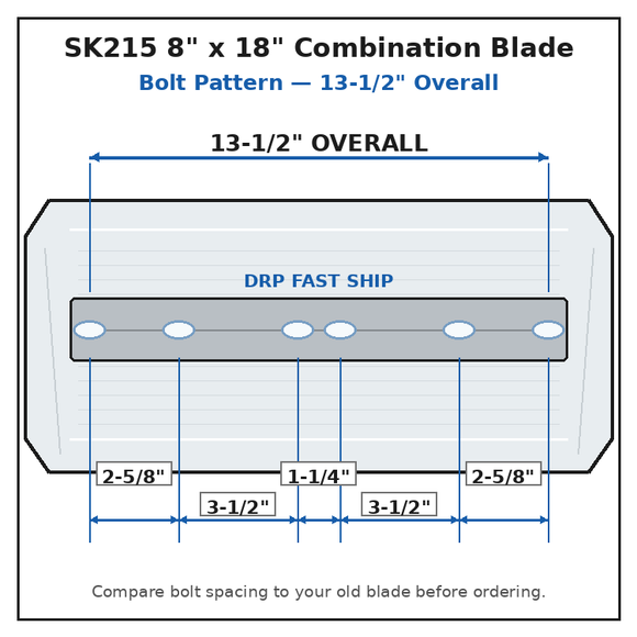 46-48" Power Trowel Combination Blade – 8" x 18" 4PK Bolt Pattern