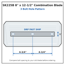 Husqvarna / Superior 34-36" Power Trowel Combination Blade – 8" x 12-1/2" Blue 4PK Bolt Pattern