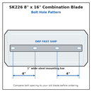 Superior / Husqvarna 44" Power Trowel Combination Blade – 8" x 16" 4PK