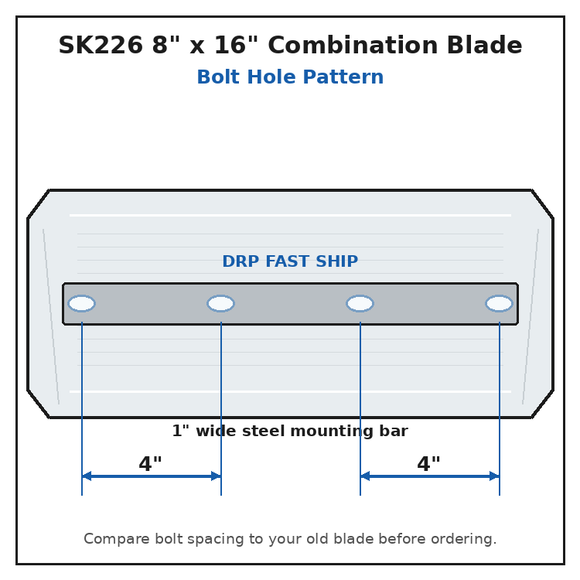 Superior / Husqvarna 44" Power Trowel Combination Blade – 8" x 16" 4PK
