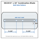 Superior / Husqvarna 48" Power Trowel Combination Blade – 8" x 18" 4PK Bolt Pattern