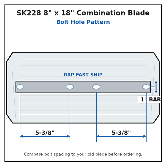 Superior / Husqvarna 48" Power Trowel Combination Blade – 8" x 18" 4PK Bolt Pattern