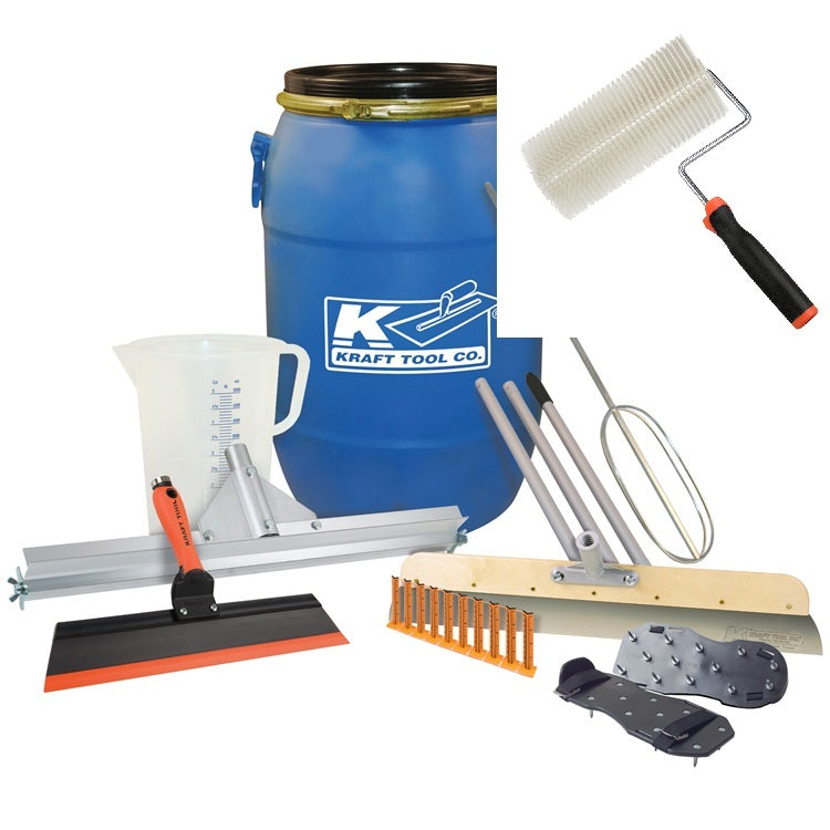 Kraft Tool Self-Leveling Kit Pro with 9" Spike Roller