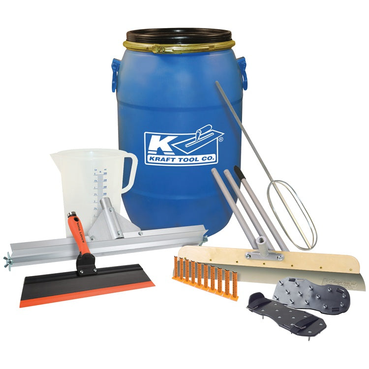 Kraft Tool Self-Leveling Kit Pro with 9" Spike Roller