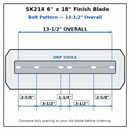 Sk214 6" x 18" finish Blade Bolt Pattern