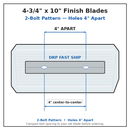 30" Power Trowel Finish Blade – 4-3/4" x 10" 4PK Bolt Pattern