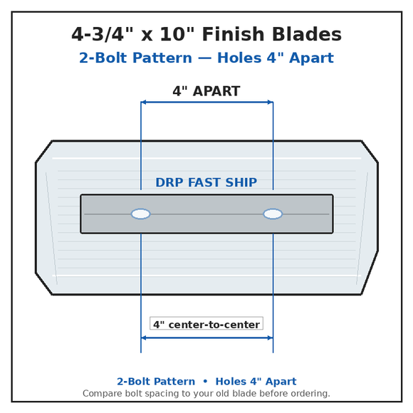 30" Power Trowel Finish Blade – 4-3/4" x 10" 4PK Bolt Pattern