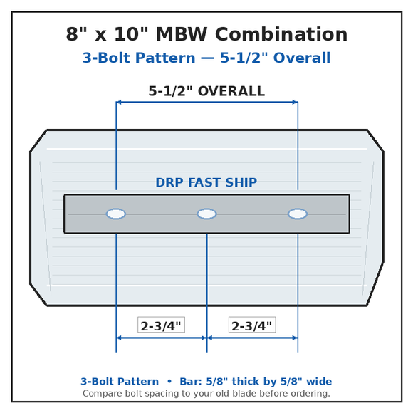 MBW 30" Power Trowel Combination Blade – 8" x 10" 4PK Bolt Pattern
